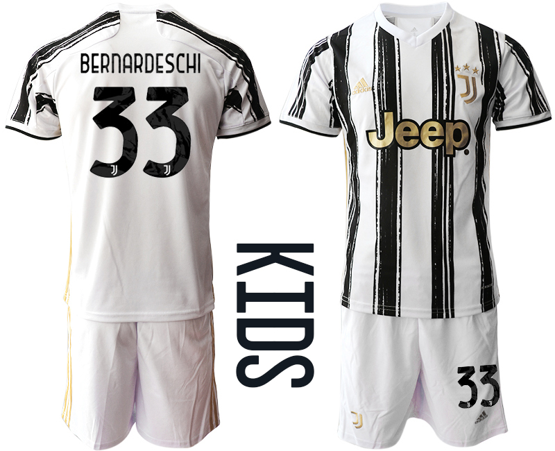 Youth 2020-2021 club Juventus home #33 white Soccer Jerseys